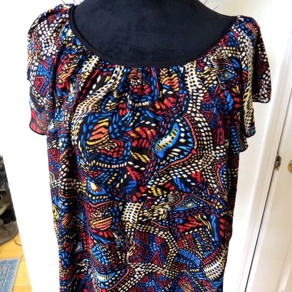 Philosophy by Republic Scoop Neck Flutter Sleeve Blouse Medium NWOT - Picture 1 of 7